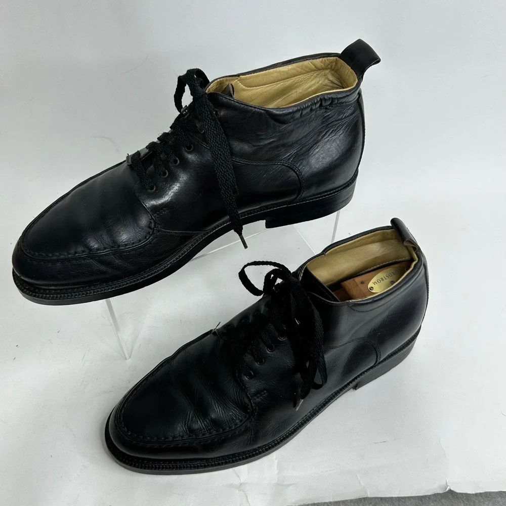 Kenneth Cole Mens Black Leather Apron Toe Chukka Boots Made  display picture 3